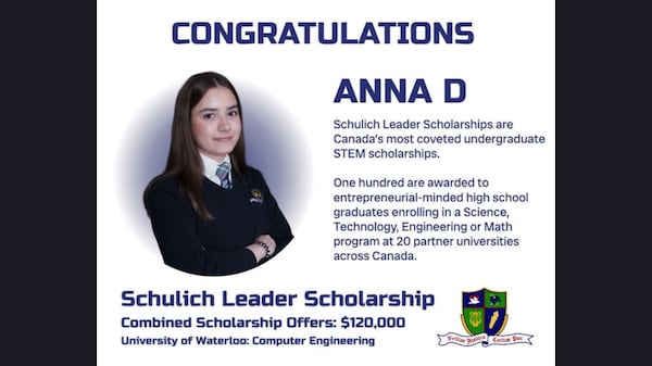 Windsor student among Canada’s top 100 Schulich scholars