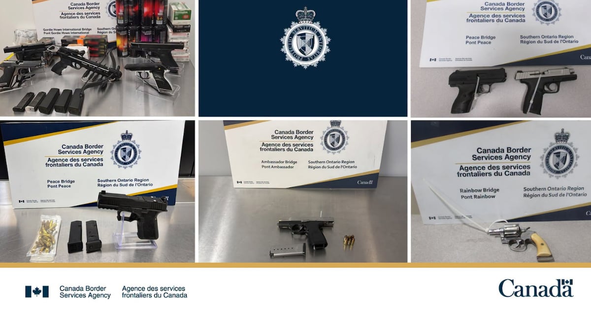 Windsor border officers seize firearms, ammunition and THC beverages