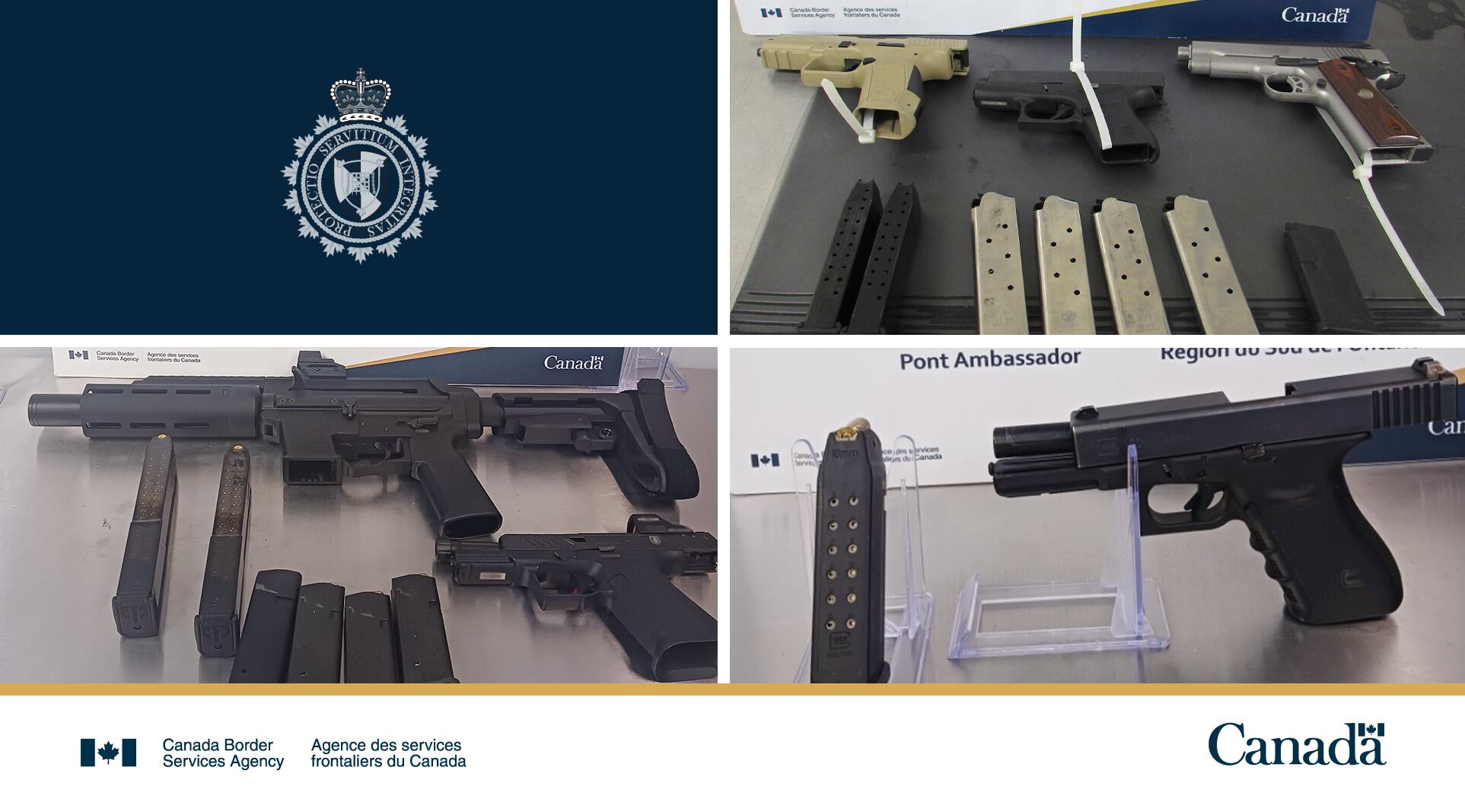 Multiple weapons seized at Ambassador Bridge, CBSA says